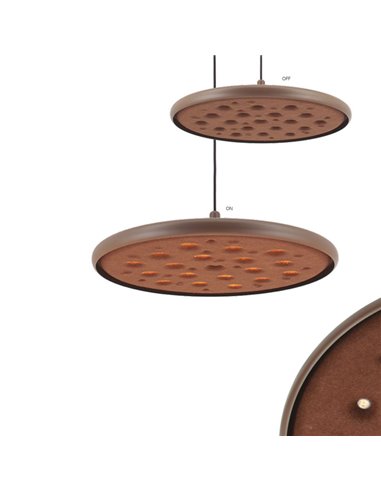 Luminária pendente acústica LED 20W ACUSTIC cor café, painel absorvente, 3000K 2250Lm, dimerizável por TRIAC