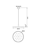 Lámpara colgante LED acústico 20W ACUSTIC café, panel absorbente, 3000K 2250Lm, dimmable TRIAC