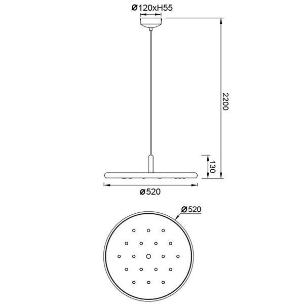 Lámpara colgante LED acústico 20W ACUSTIC café, panel absorbente, 3000K 2250Lm, dimmable TRIAC