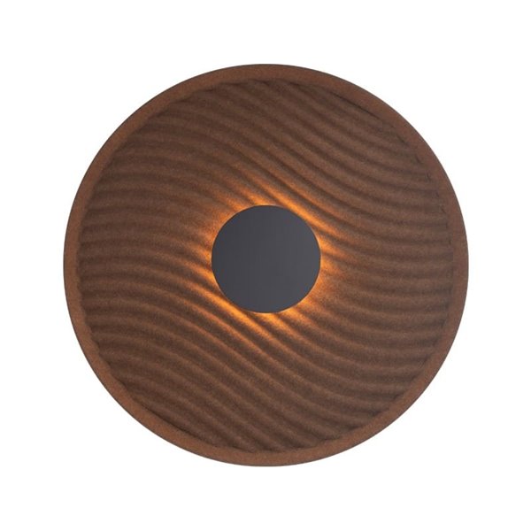 Applique murale LED circulaire ondulée, coloris café ACUSTIC, Ø 45 cm, 5 W, 3 000 K, 400 lm