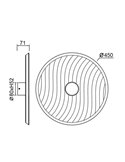 Aplique LED acústico circular ondulado ACUSTIC café Ø45cm, 5W 3000K 400Lm