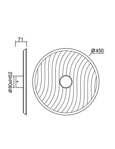 Aplique LED acústico circular ondulado ACUSTIC café Ø45cm, 5W 3000K 400Lm