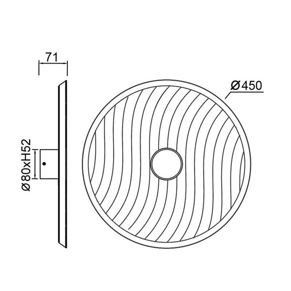 Aplique LED acústico circular ondulado ACUSTIC café Ø45cm, 5W 3000K 400Lm