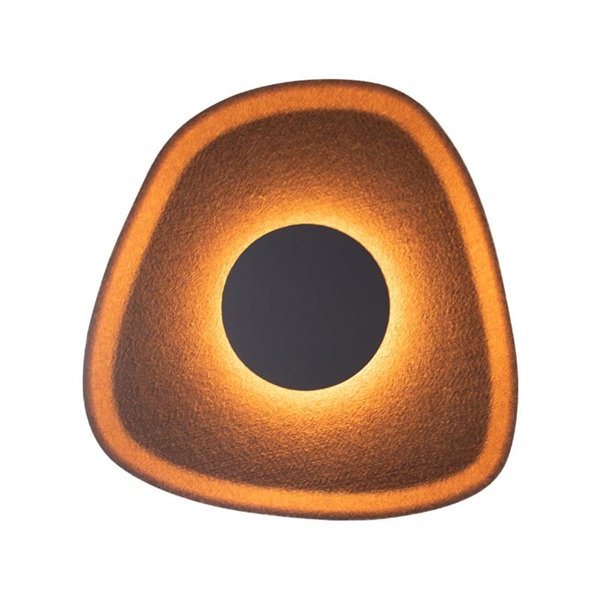 Aplique LED acústico de forma geométrica irregular ACUSTIC café Ø26cm, 5W 3000K 400Lm