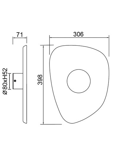 Aplique LED acústico forma pétalo ACUSTIC café Ø30cm, 5W 3000K 400Lm