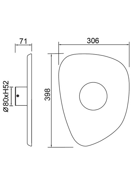 Aplique LED acústico forma pétalo ACUSTIC café Ø30cm, 5W 3000K 400Lm