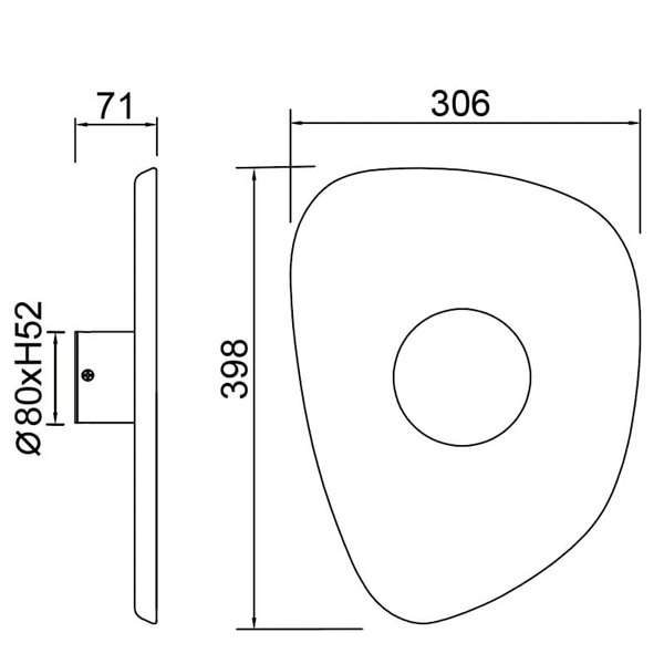 Aplique LED acústico forma pétalo ACUSTIC café Ø30cm, 5W 3000K 400Lm