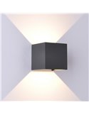 Aplique LED exterior cuadrado DAVOS gris oscuro 12W 3000K 1100Lm