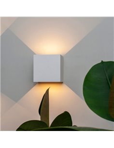 Aplique LED exterior cuadrado DAVOS ARENA arena blanco 12W 3000K 1100Lm 2