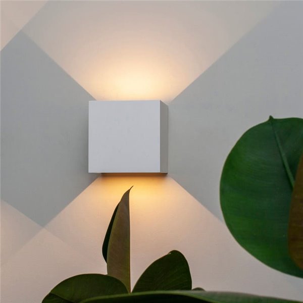 Aplique LED exterior cuadrado DAVOS ARENA arena blanco 12W 3000K 1100Lm