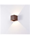 Aplique LED exterior cuadrado DAVOS ARENA corten 12W 3000K 1100Lm