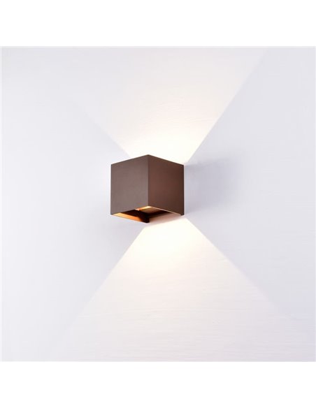 Aplique LED exterior cuadrado DAVOS ARENA corten 12W 3000K 1100Lm