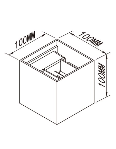 Aplique LED exterior cuadrado DAVOS ARENA corten 12W 3000K 1100Lm