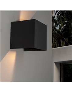 Aplique LED exterior cuadrado DAVOS ARENA negro arena 12W 3000K 1100Lm 2