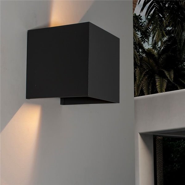 Aplique LED exterior cuadrado DAVOS ARENA negro arena 12W 3000K 1100Lm