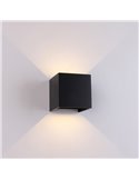 Aplique LED exterior cuadrado DAVOS ARENA negro arena 12W 3000K 1100Lm