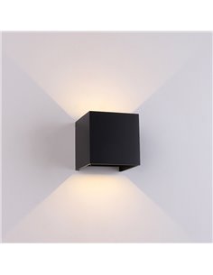 Aplique LED exterior cuadrado DAVOS ARENA negro arena 12W 3000K 1100Lm