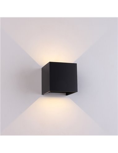 Aplique LED exterior cuadrado DAVOS ARENA negro arena 12W 3000K 1100Lm