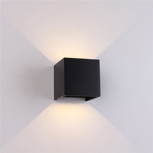 Aplique LED exterior cuadrado DAVOS ARENA negro arena 12W 3000K 1100Lm