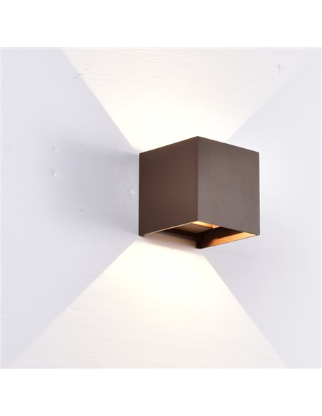 Aplique LED exterior cuadrado DAVOS ARENA corten 12W 3000K 1100Lm