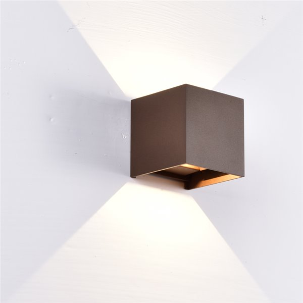 Aplique LED exterior cuadrado DAVOS ARENA corten 12W 3000K 1100Lm