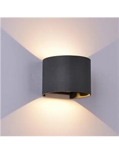 Aplique exterior LED redondo DAVOS gris oscuro 12W 3000K 1100Lm