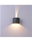 Aplique exterior LED redondo DAVOS gris oscuro 12W 3000K 1100Lm