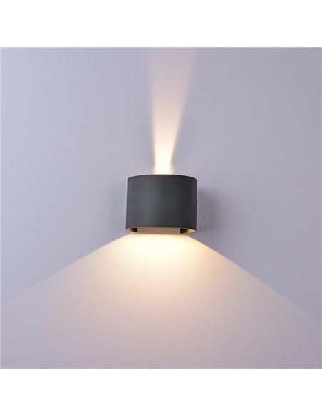 Aplique exterior LED redondo DAVOS gris oscuro 12W 3000K 1100Lm