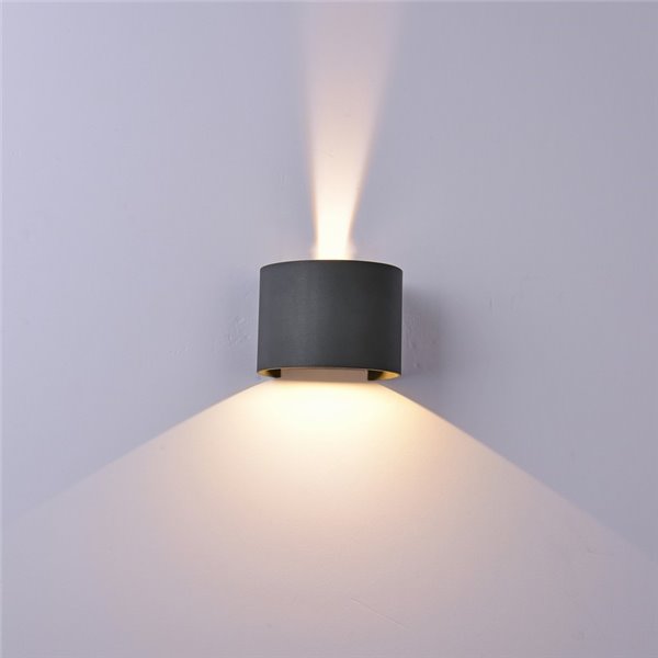 Aplique exterior LED redondo DAVOS gris oscuro 12W 3000K 1100Lm