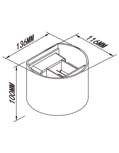Aplique exterior LED redondo DAVOS gris oscuro 12W 3000K 1100Lm