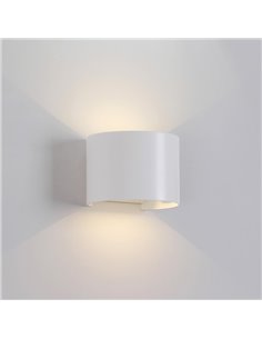 Aplique exterior LED redondo DAVOS arena blanco 12W 3000K 1100Lm