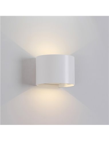 Aplique exterior LED redondo DAVOS arena blanco 12W 3000K 1100Lm