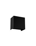 Applique murale extérieure carrée LED DAVOS XL 15x15cm, coloris noir, 2x10W 3000K 1830lm, IP65
