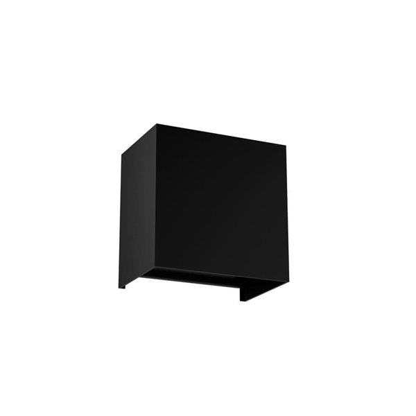 Applique murale extérieure carrée LED DAVOS XL 15x15cm, coloris noir, 2x10W 3000K 1830lm, IP65