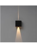 Applique murale extérieure carrée LED DAVOS XL 15x15cm, coloris noir, 2x10W 3000K 1830Lm, IP65