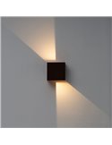 Applique murale extérieure carrée LED DAVOS XL 15x15cm, coloris noir, 2x10W 3000K 1830Lm, IP65