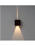 Aplique LED de exterior cuadrado DAVOS XL 15x15cm negro arena, 2x10W 3000K 1830Lm, IP65