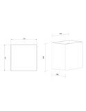 Aplique LED de exterior cuadrado DAVOS XL 15x15cm negro arena, 2x10W 3000K 1830Lm, IP65