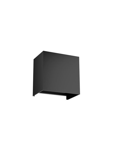 Aplique LED de exterior cuadrado DAVOS XL 15x15cm gris oscuro, 2x10W 3000K 1830Lm, IP65