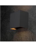 Aplique LED de exterior cuadrado DAVOS XL 15x15cm gris oscuro, 2x10W 3000K 1830Lm, IP65
