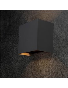 Applique murale extérieure carrée LED DAVOS XL 15x15cm, gris foncé, 2x10W 3000K 1830Lm, IP65 2