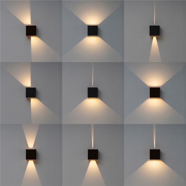 Aplique LED de exterior cuadrado DAVOS XL 15x15cm gris oscuro, 2x10W 3000K 1830Lm, IP65