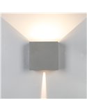 Aplique LED de exterior cuadrado DAVOS XL 15x15cm gris oscuro, 2x10W 3000K 1830Lm, IP65