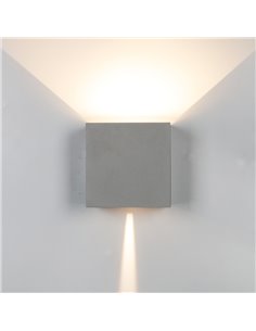 Aplique LED de exterior cuadrado DAVOS XL 15x15cm gris oscuro, 2x10W 3000K 1830Lm, IP65