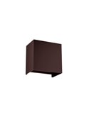 Applique murale extérieure carrée LED DAVOS XL 15x15cm en acier Corten, 2x10W 3000K 1830Lm, IP65