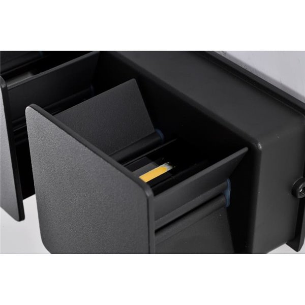 Luminária de parede externa retangular LED cinza escuro DAVOS, 24W 2200Lm 3000K/4000K