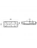Dimensiones Piloto trasero izquierdo Vignal LC8 para Iveco Stralis/Trakker con luz de matrícula inferior y conector HDSCS 8 pin