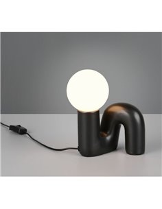 Luminária de mesa moderna QUINN, base de cerâmica, lâmpada não incluída. 1x G9 máx. 5W IP20 preta. 2