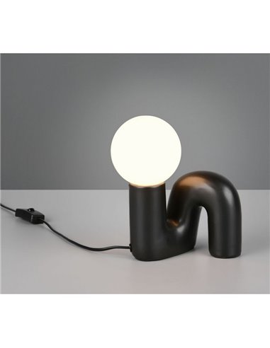 Lámpara de mesa moderna QUINN base cerámica, bombilla excl. 1x G9 max. 5W IP20 Negro