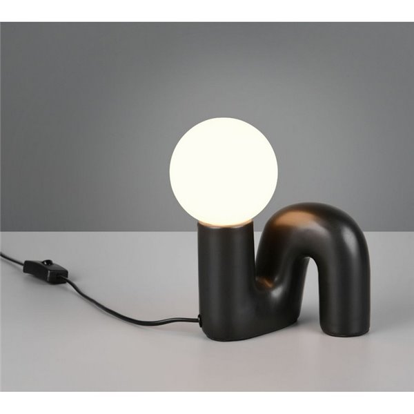 Luminária de mesa moderna QUINN, base de cerâmica, lâmpada não incluída. 1x G9 máx. 5W IP20 preta.